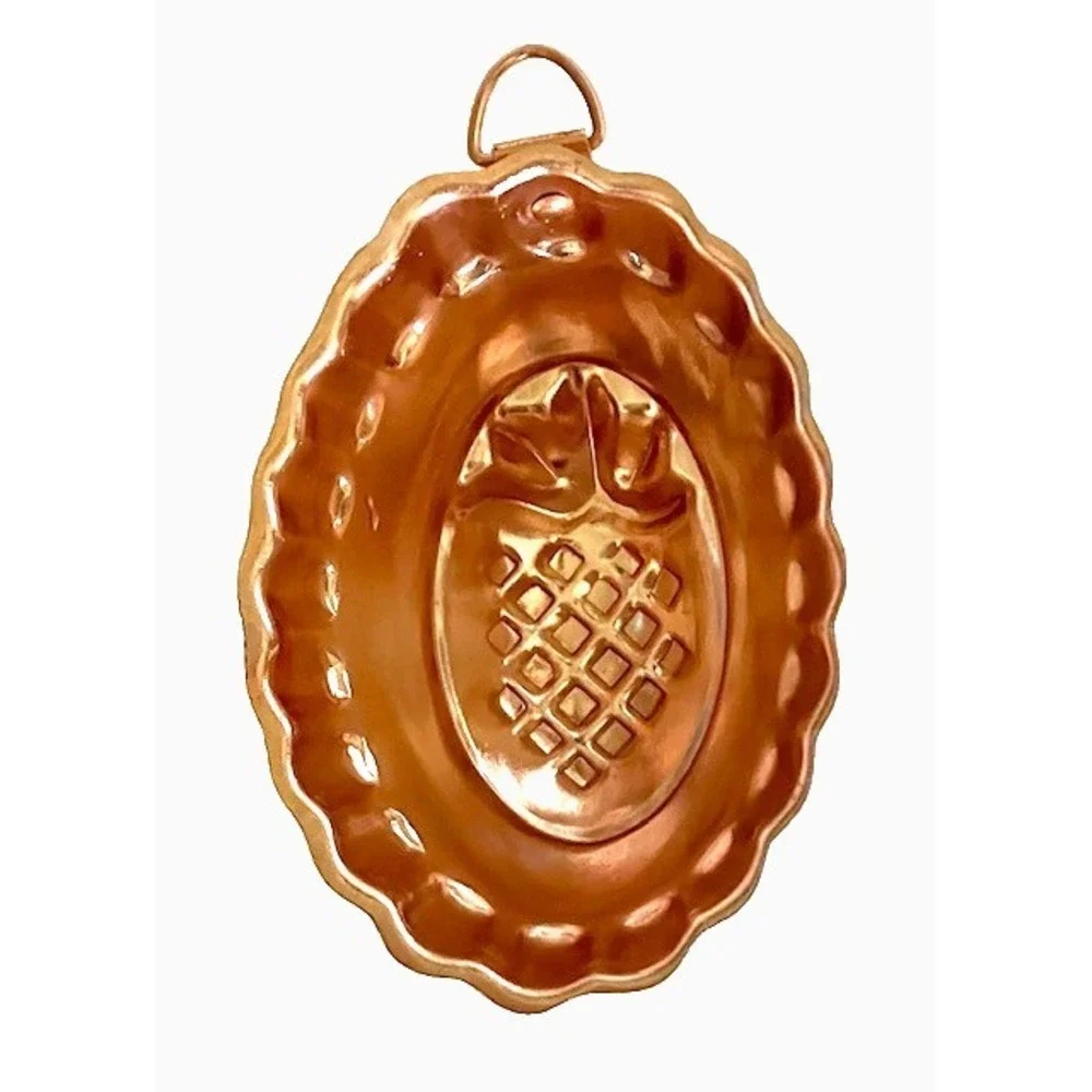 Vintage Copper Tone Miniature Pineapple Mini Jello Mold